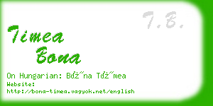 timea bona business card